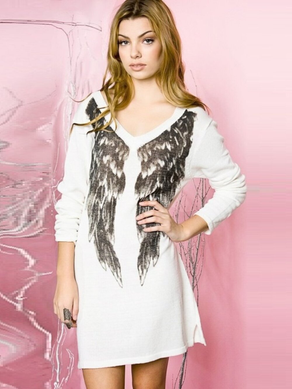 Vintage Angel  Wings Sweater Knit Top Dress